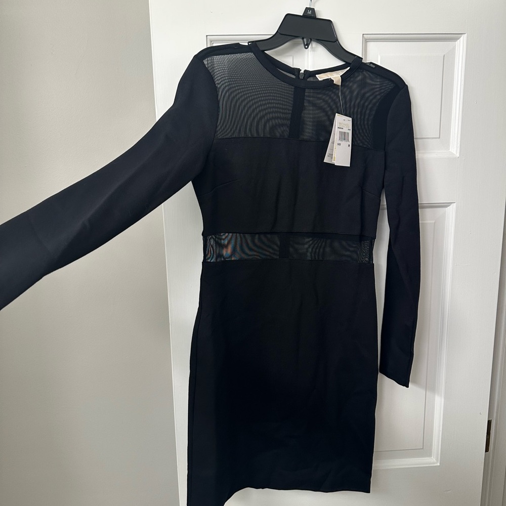Michael Kors Black Long Sleeve Sheath Dress